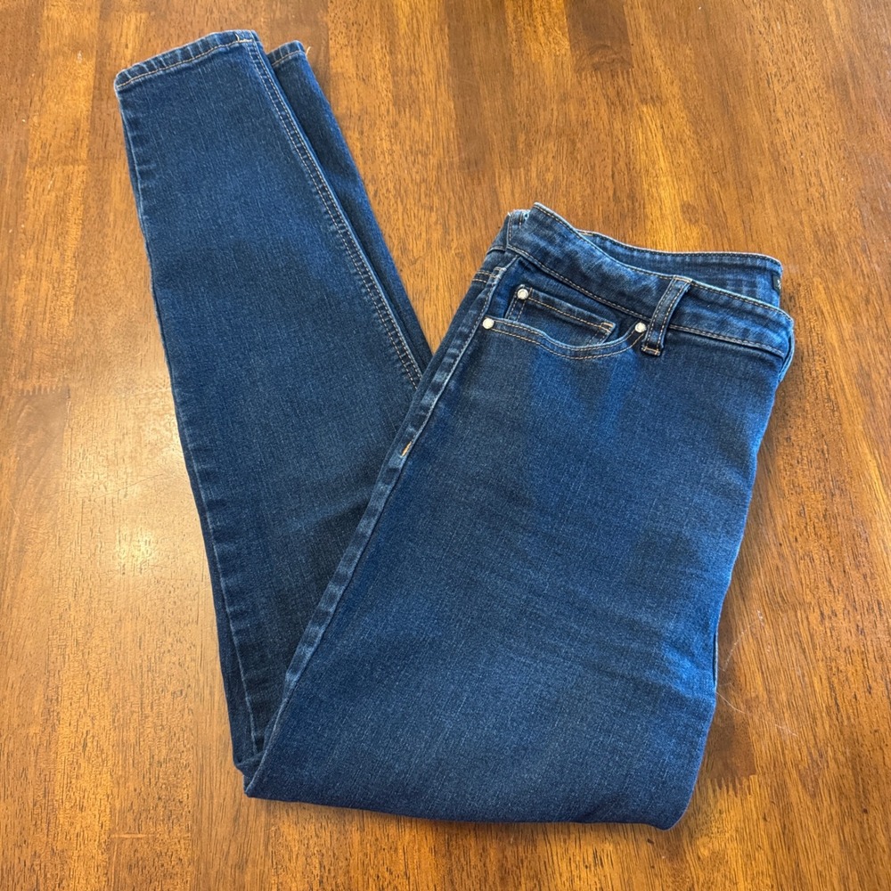 Tinseltown Women High Rise Skinny Jeans Dark Wash Blue Stretch Denim Size 11/30